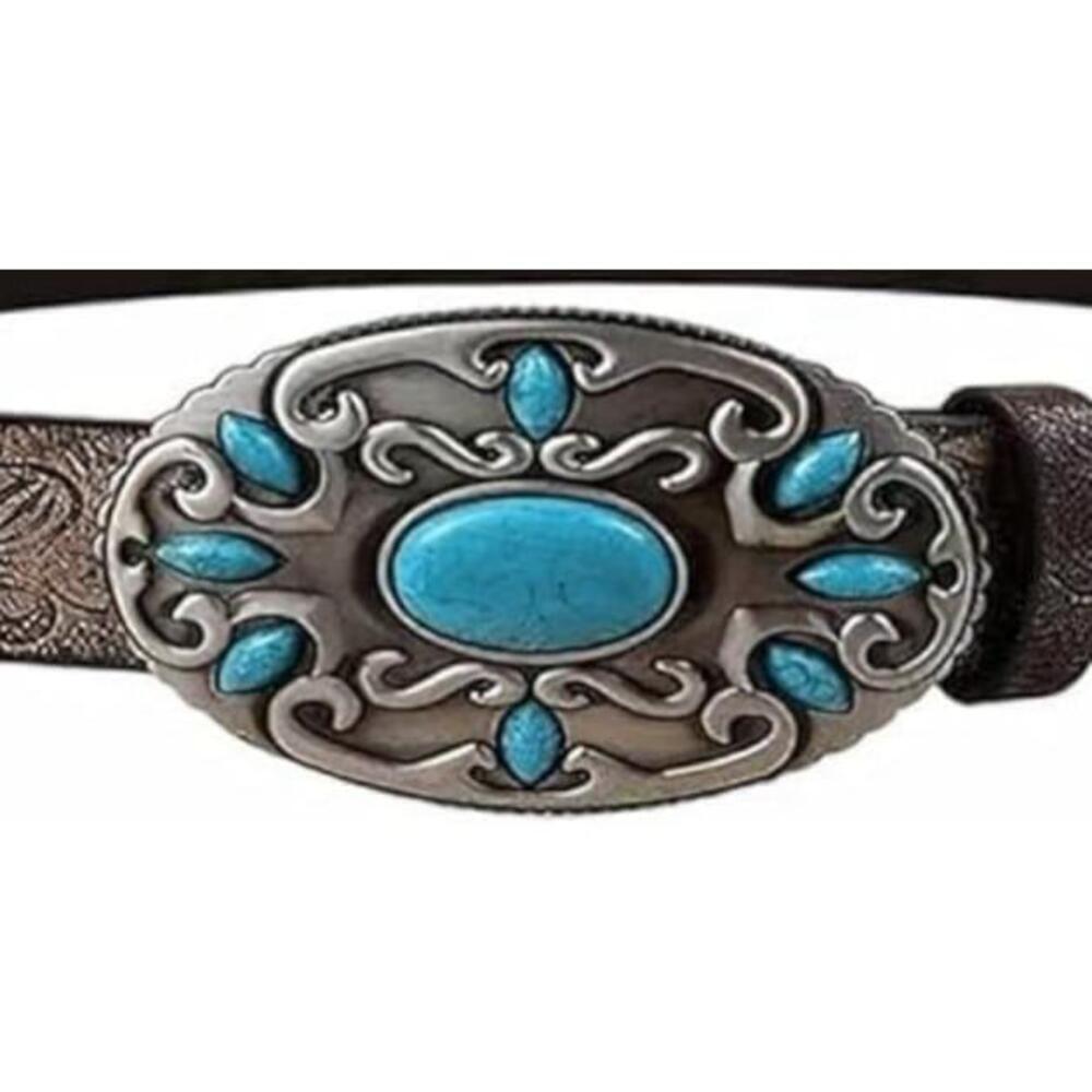 Western Style Women's Belt In Blue - Picture 3 of 6